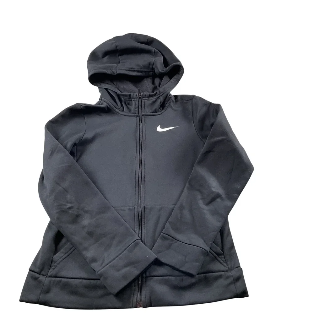 Nike Dri-FIT Kids Full Zip Hoodie Sweatshirt Black Athletic‎ Warm Up Jacket
